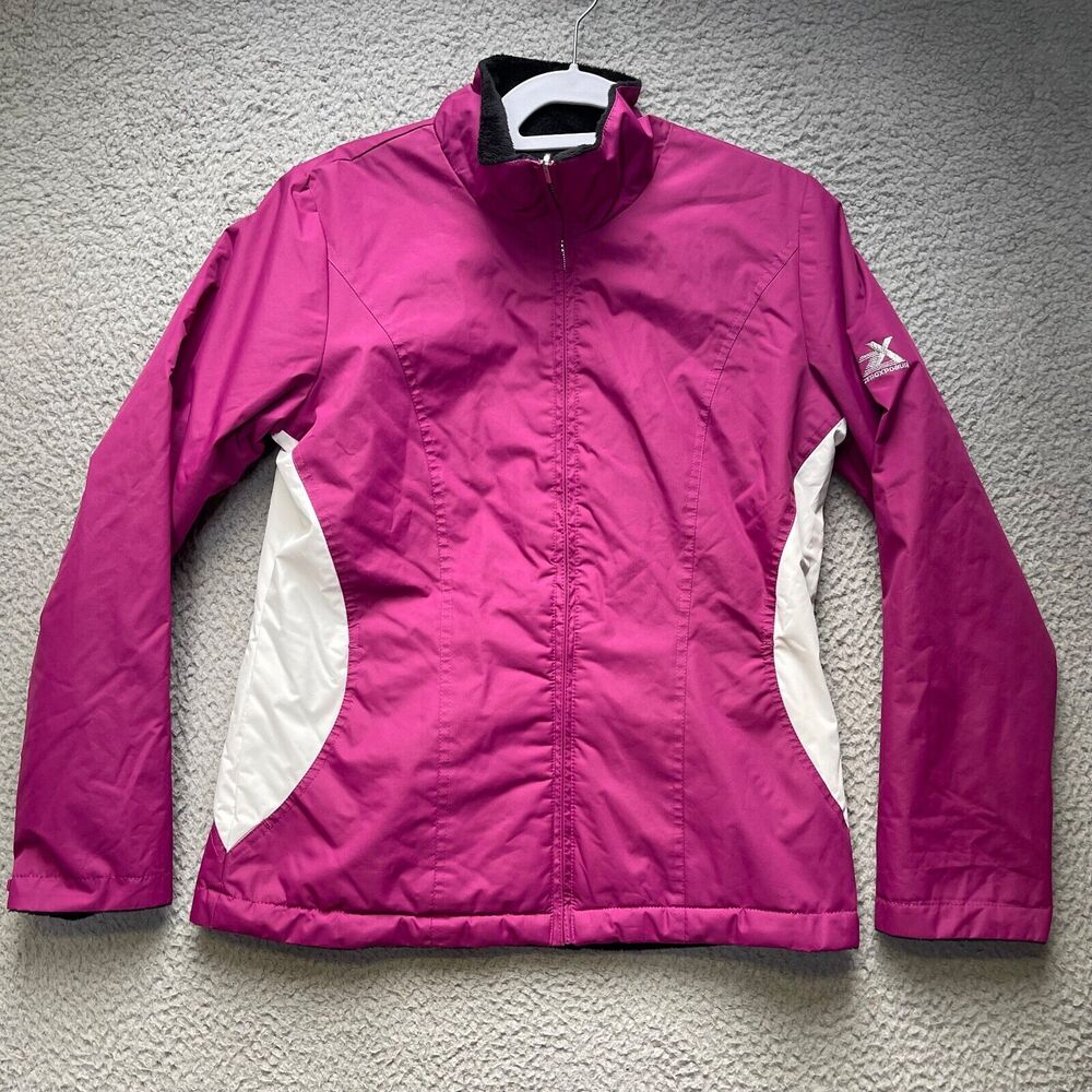 Zero Xposure Jacket Womens Medium Pink Windbreaker Fleece Lined Full Zip